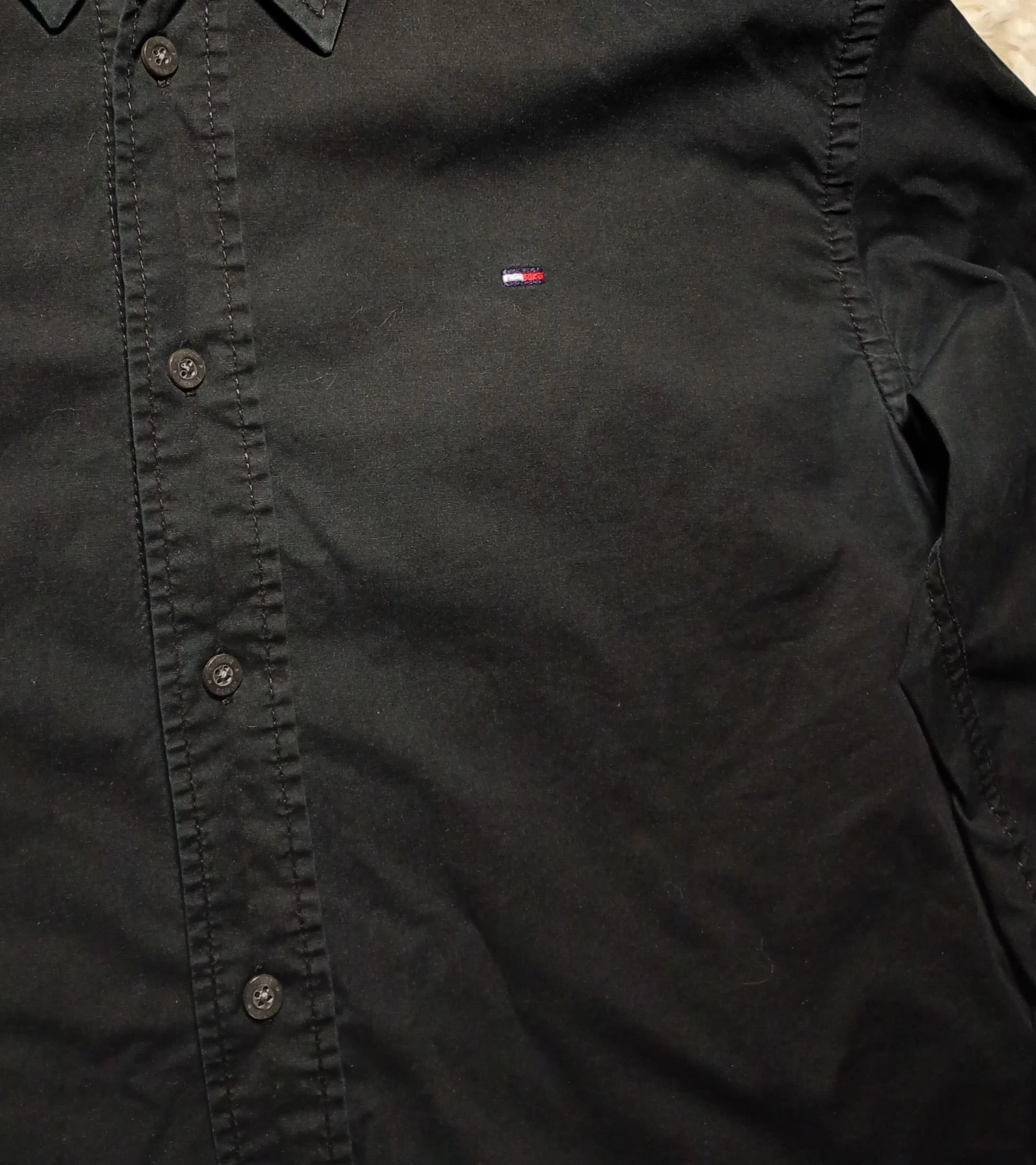 Tommy Hilfiger Black Shirt Y2K Size L – photo 6